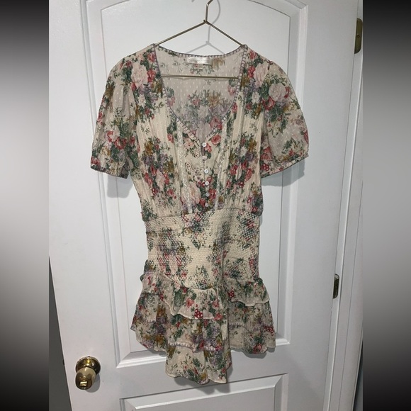 New! Love Shack Fancy Keelin Floral Lace Mini Dress in Shining Gemstone 🌺 Small - Picture 8 of 16